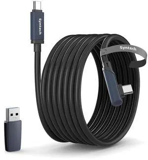 Link Cable 16FT Compatible with Oculus/Meta Quest 3/Quest 3S/Quest2/Pro/Pico 4 and PC/SteamVR, Upgraded Type C with USB 3.0 Adapter, High Speed Data Transfer Cord for VR Headset, Black