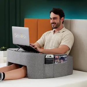 Reading Pillow for Lap,Extra Large Soft Foam Lap Desk Pillow,Arm Rest Pillow for Adult,Reading Pillow/Gaming Pillow/Working Bed Desk,for Sitting in Bed,Floor,Sofa,Large Size