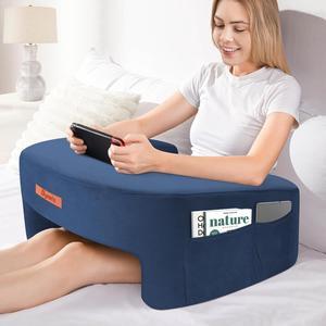 Reading Pillow for Gaming, Lap Desk Pillow for Laptop, Extra Large Arm Rest Pillow for Adult Working, Playing, Crocheting, Steam Deck Switch/Sitting in Bed Floor Couch Sofa Blue