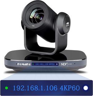 60FPS 4K NDI PTZ Camera, 20X Optical Zoom, 4KP60 AI Auto-Tracking, 1/1.8 UHD CMOS 8.42MP USB3.0 3G-SDI HDMI, for Church Worship Education Conference Events, (NDI License Included) (K820N)