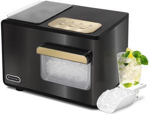 Whynter Nugget Ice Maker, Countertop Portable Ice Maker, IBX-388BG SonicSnö, Automatic Self-Cleaning with Removable Ice Drawer Compact Ice Maker, 40 lbs/24H, Black Stainless Steel and Gold