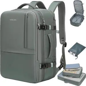 Large Travel Backpack for Men Women,Waterproof Carry On Backpack,Laptop Backpack for College Travel Daily Work,Green