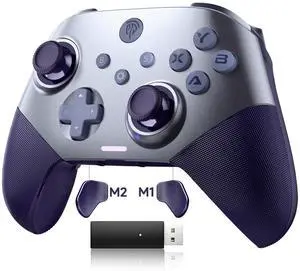 EasySMX Wireless PC Controller with Dual Hall Effect, Bluetooth Controller for PC/Switch/Steam/Android TV, Mobile - Include a White Swappable Faceplate