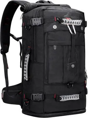 Travel Backpack for Men and Women Convertible Duffle Luggage Bag fit 17 Inch Laptop Carry On Bags for Airplane (B681 Black)