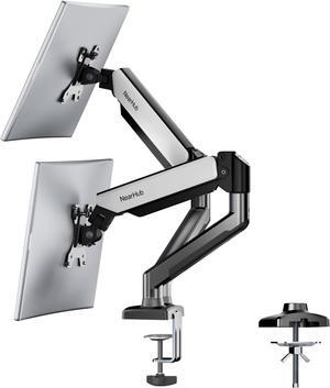 Dual Monitor Desk Mount for 13-32 Inch Computer Screen,Adjustable Gas Spring Monitor Arm,Each Arm Holds 4.4 to 22 lbs,VESA Bracket 75X75mm 100X100mm with C Clamp & Grommet Mounting Base