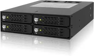 ICY DOCK 4 Bay 2.5in SAS/SATA HDD/SSD Mobile Rack Enclosure for 5.25" Bay (with Keylock) | ToughArmor MB994SK-1B