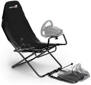 Foldable Racing Simulator Cockpit, Racing Wheel Stand with Seat, Formula and GT Sim Racing Cockpit Compatible with Fanatec, Thrustmaster, Logitech, Moza Racing Games on PS5, PS4, Xbox and PC