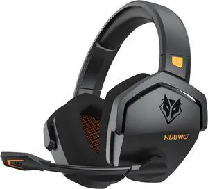 G06 Dual Wireless Gaming Headset with Microphone for PS5, PS4, PC - 23ms Low Latency Audio - 100-Hour of Playtime - 50mm Drivers (Black-Orange)