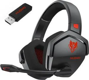 06 Dual Wireless Gaming Headset with Microphone for PS5, PS4, PC - 23ms Low Latency Audio - 100-Hour of Playtime - 50mm Drivers (Black-Red)