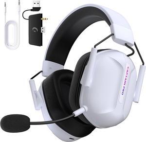 Wireless Gaming Headset for Xbox Series X|S, Xbox One, PC, PS5/4, Mac, Mobile, Switch, 3D Surround Sound, Bluetooth 5.3, 60H Battery, Gaming Headphones with Detachable Noise Canceling Mic-White