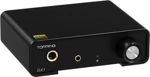 Topping DX1 Mini Stereo DAC Headphone Amplifier Combo - 280mW x2 Powerful Output Two-Stage GAIN Switch USB Chargable Discrete LNRD AK4493S XU208 384kHz/32bit Native DSD256 HiFi Home Audio (Black)