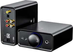 K5Pro ESS Amplifier Headphone Amps Stereo High Resolution Portable Desktop DAC 768K/32Bit and Native DSD512 for Home Audio/PC 6.35mm Headphone Out/RCA Line-Out/Coaxial/Optical Inputs (Black)