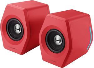 G2000 32W PC Computer Speakers for Gaming Desktop PC Laptop Mac Computer Woofer Speakers Bluetooth USB 3.5mm AUX Inputs RGB Lights Multimedia Speakers Red