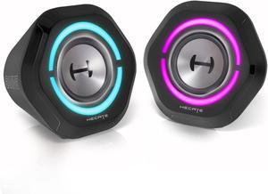 Bluetooth 5.3 Gaming Speakers,10W PC USB Computer Speakers for Laptop Desktop 3.5mm aux Input Hecate G1000 Black