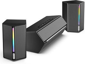 FIFINE Computer Speakers System with Subwoofer, Gaming Speaker for PC with RGB, Volume Control, Monitoring, 3.5mm Aux Input, AC Powered Speakers for Desktop Mobile TV-AmpliGame