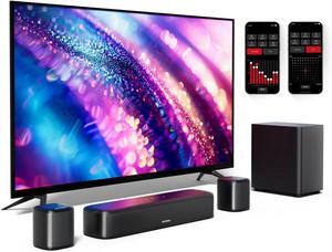 5.1ch Sound Bar for Smart TV with 2 Surround Speakers, Virtual Surround Sound System for TV, App Control, Home Theater Sound System, Wired Subwoofer, Peak Power 250W, Opt/BT/AUX, Aura A30