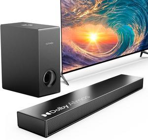 Sound Bars for Smart TV with Dolby Atmos, 3D Surround Sound System for TV Speakers, 2.1 Soundbar for TV with Subwoofer, Bass Boost, Peak Power 190W, HDMI eARC, Nova S50, 2024 Upgrade