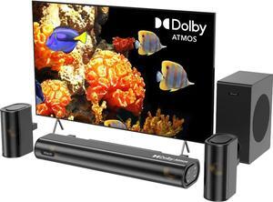4.1ch Dolby Atmos Soundbar, 300W Sound Bars for Smart TV with Subwoofer, 2 Front Surround Speakers, Soundbar for TV Speakers, Adjustable Bass & Treble, Surround Sound System for TV, HiElite A41