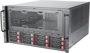 SilverStone Technology RM61-312 6U 12-Bay Rackmount Chassis, Support 360mm water cooling, hot-swappable, Type C, rack-mount