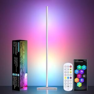 RGB Floor Lamp,16 Million Colors LED Floor Lamps 56" Lamps for Living Room with Music Sync,Standing Lamp with App and Remote Control,Gaming Ambient Lighting Corner Lamp Bedroom Decor