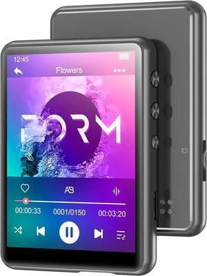 64GB MP3 Player Bluetooth 5.3 with 2.4" Full Touch Screen,Portable Digital Music Player with Speaker,FM Radio, Line Recording, HiFi Lossless Sound, Support up to 128GB. (Gray)