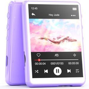 64GB MP3 Player Bluetooth 5.3 with 2.4" Full Touch Screen,Portable Digital Music Player with Speaker,FM Radio, Line Recording, HiFi Lossless Sound, Support up to 128GB. (Purple)