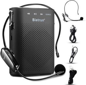 Voice Amplifier for Teachers with Bluetooth, Portable Rechargeable Wireless Voice Amplifier with Headset Microphone Portable Megaphone Speaker for Teaching, Coach, Instructor, Tour Guide