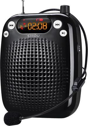 Voice Amplifier with Microphone Headset, Bluetooth Voice Amplifier for Teachers Portable Speaker with Microphone Support FM TF Card USB Flash Disk for Classroom Speech Tour Guide Training