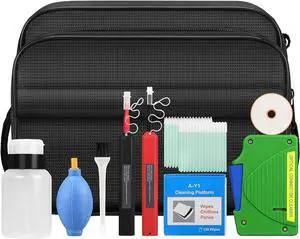 11 in 1 Fiber Optic Cleaning kit 1.25mm/2.5mm Interface Optical Cable Cleaner Tool with 550 Times Fiber Optic Cleaning Box and Replace core SC LC Cleaning Pen Cleaner Cotton swabs Set