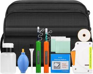 11 Piece kit Fiber Optic Cleaning kit SC LC Cleaning Pen 1.25mm/2.5mm Interface Optical Cable Cleaner Tool with 550 Times Fiber Optic Cleaning Box and Replace core Cleaner Cotton swabs Set
