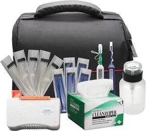 Fiber Optic Cleaning Kit Fiber Optic FTTH Cleaner Tools with 1.25mm / 2.5mm Fiber Optic Cleaner Pens and Cleaning Sticks Wipes for Cleaning FC SC ST LC MU Connectors