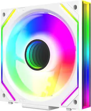 120mm UNI Fan Infinity Mirror Module Daisy-Chain ARGB Fan Single Package,ONLY Fan,Without LINE, Need to Buy The Connection Cable Separately - White