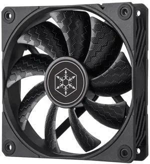 SilverStone Technology Shark Force 120 Performance Enhanced 120mm PWM Fan with Shark Skin Pattern Fan Blades, SST-SF120B, Black