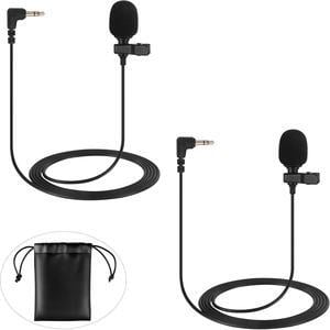 2-Pack Lavalier Microphone Compatible with DJI MIC 2, RODE Wireless Go II, 3.5mm TRS Clip-on Lapel Mic for Transmitters, Clear Voice & Mini Size, Ideal for Streaming, Vlog, Interview and More