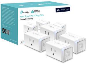 Kasa Matter Smart Plug w/ Energy Monitoring, Compact Design, 15A/1800W Max, Super Easy Setup, Works with Apple Home, Alexa & Google Home, UL Certified, 2.4G Wi-Fi Only, White KP125M (4-Pack)