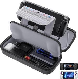 Carrying Case Compatible with Steam Deck/ROG Ally/Switch 2, Protective Hard Shell Carry Case Built-in Charger & Docking Station Storage, Portable Travel Bag for Steam Deck OLED/ROG Ally X