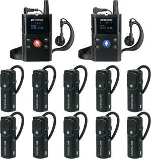 Two-Way Wireless Tour Guide System,Two-Way Communication Device, 280m, Noise Reduction,Factory Tour Guide Headset with Two-Way Microphone