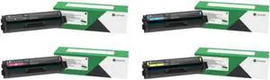 Lexmark 20N1HC0, 20N1HK0, 20N1HM0, 20N1HY0 CMYK 4-Color High Yield Return Program Toner Cartridge Set for CS331, CX331
