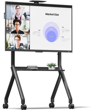 Rolling TV Stand, 180 lbs Capacity for 42-75 Inch Flat Screen TVs, Portable TV Cart on Lockable Wheels,Mobile TV Cart with Storage Shelf Max VESA 700x500mm for Business,Office, School, Home