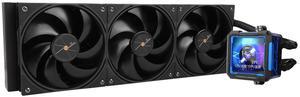 Thermalright FW PRO 360 Black-360mm AIO CPU Liquid Cooler,IPS LCD Screen with 320 * 320 Resolution,for AM4/AM5/Intel LGA1700/1851,2.73 inchMagnet-Absorbent LCD Screen for Images -Black