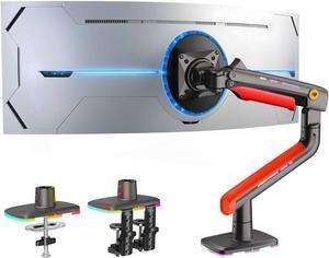 RGB Gaming Monitor-Arm for Flat/Ultrawide/Curved Monitors 32 to 60 inch, Heavy Duty Stand Load up to 20 kg, VESA 75/100 mm Monitor-Mount