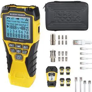 Klein Tools VDV501-853 Coaxial Cable Tester, Scout Pro 3 with Test-n-Map Remote, Includes Remotes #2 - #6, Tests Voice, Data and Video Cable