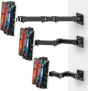 Tablet Wall Mount Holder, 3-Stage Extendable Arm, 360° Rotating Under Cabinet or Wall Mount for iPad Pro, Air, Galaxy Tab, and All 4.713.5" Tablets  Perfect for Kitchens, Offices
