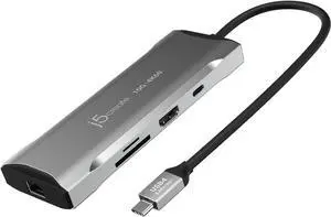 j5create Laptop Docking Station, 9-in-1, 4K60Hz HDMI, USB-C 10Gbps, 2 USB-A 10Gbps, 100W PD with USB-C 5Gbps, Ethernet, SD 4.0 Card Reader, for MacBook, XPS, Surface Pro