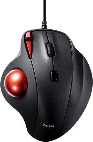 Wired Ergonomic Trackball Mouse, Optical Rollerball Mice, Programmable Silent Buttons, 34mm Trackball, 600/800/1200/1600 Adjustable DPI, Compatible with MacBook, Laptop, Windows, macOS