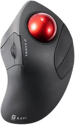 Bluetooth 5.1 + 2.4 G Wireless Ergonomic Trackball Mouse, Finger Control Roller Ball Mouse, 3 Device Switch, Silent Programmable Buttons, 1000/1600/2400 DPl, Compatible with PC, Windows, MacOS