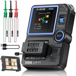 Transistor Tester, Mosfet Transistor Capacitor Tester, SMD Electronic Component Tester, Diode Triode Zener Diode Resistance Inductance Battery Test LCR Meter MOS PNP NPN ESR Meter