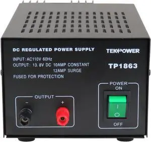 TekPower TP1863 12 Amp DC 13.8V Regulated Power Supply with Fuse Protection