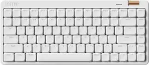 Flow Lite 84 Keys Low Profile Mechanical Keyboard, 75% Swappable Rechargeable Wireless Keyboard with 2.4G Receiver, Bluetooth and Wired Connection for Windows, Mac/Specter Linear Switches White