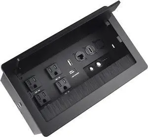 Conference Table Power hub Conference Table connectivity Box recessed Outlet Desk Outlet recessed Power Strip USB-c 65W Outlet Plug with USB Ports countertop Outlet Socket (Black)